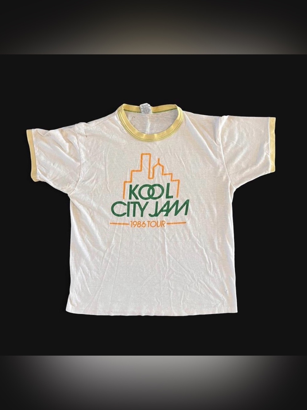 Vintage 1986 Kool City Jam Tour single stitch ringer tee Size L